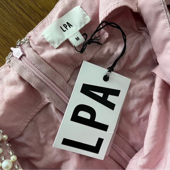 LPA Lelia beaded Mini dress bubble pink - M - Picture 10 of 11